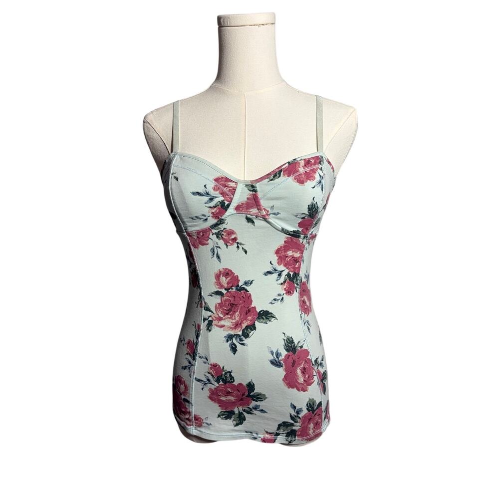 Aritzia Talula Retro Rose Bustier Bodycon Cami Sz S Coquette Cottagecore Boho